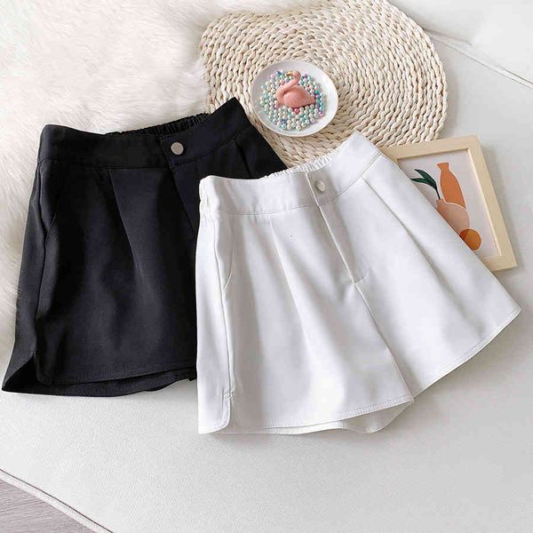 women's 2021 summer new high waist shorts wear show thin wide leg versatile a-line casual pants, White;black
women's 2021 summer new high waist shorts wear show thin wide leg versatile a-line casual pants, White;black