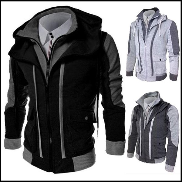 men's hoodies & sweatshirts zogaa autumn winter men sports fitness leisure color matching cardigan hooded jacket all-match long-sleeved, Black
men's hoodies & sweatshirts zogaa autumn winter men sports fitness leisure color matching cardigan hooded jacket all-match long-sleeved, Black