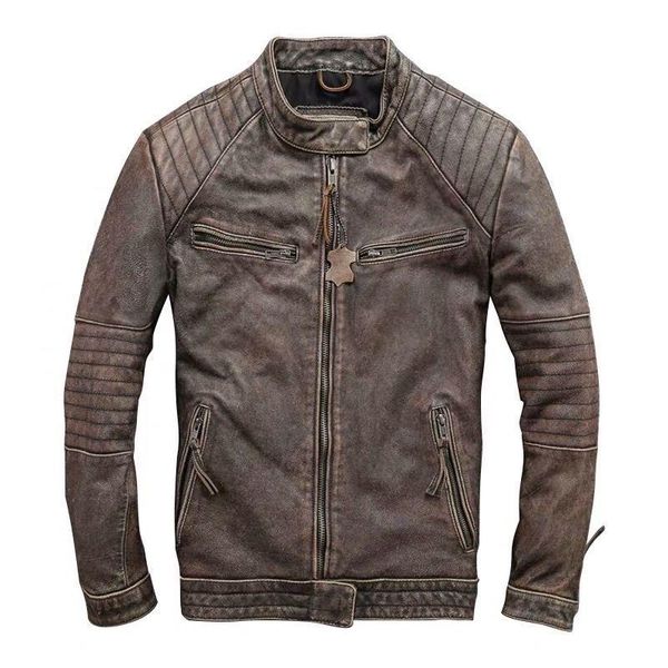 men's leather & faux 2021 vintage brown men american style biker's jacket plus size xxxl genuine cowhide autumn slim fit motorcycl, Black
men's leather & faux 2021 vintage brown men american style biker's jacket plus size xxxl genuine cowhide autumn slim fit motorcycl, Black