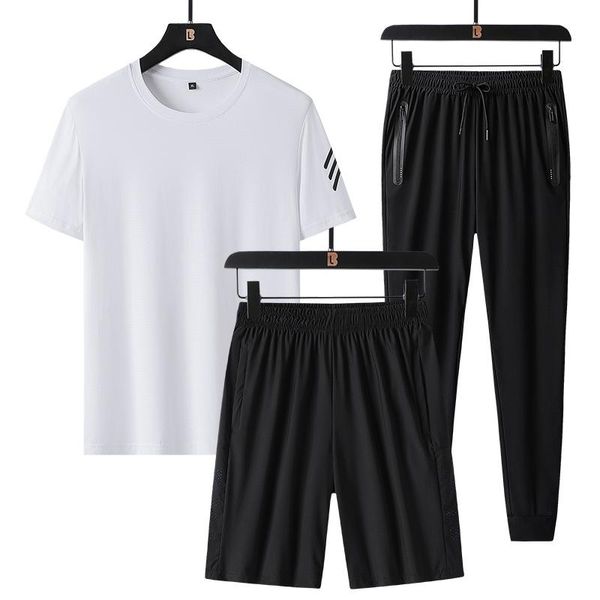 men's tracksuits 2021 male t-shirt sports men suit couple casual running summer short sleeve large size shorts 3-piece set, Gray
men's tracksuits 2021 male t-shirt sports men suit couple casual running summer short sleeve large size shorts 3-piece set, Gray