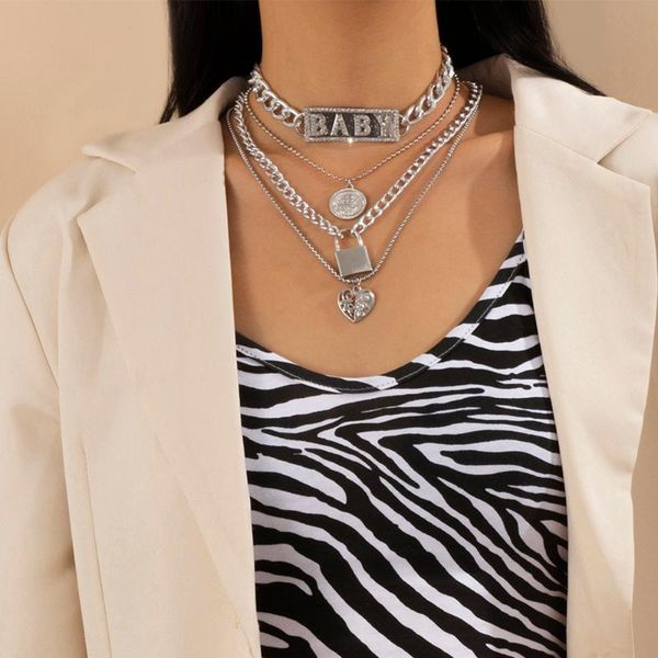 lacteo bohemian rhinestone letter square sign for women neo gothic lock love heart pendant necklace jewelry accessories gifts necklaces, Silver
lacteo bohemian rhinestone letter square sign for women neo gothic lock love heart pendant necklace jewelry accessories gifts necklaces, Silver