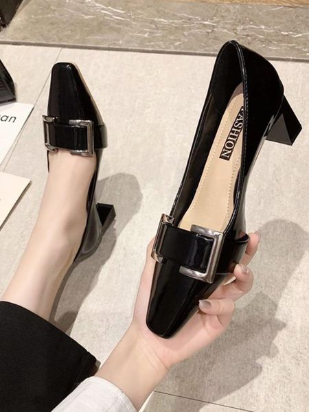 women shoes 2021 spring pumps latest chunky sandals casual heels all-match footwear patent leather slip on lace-up shallow mouth dress, Black
women shoes 2021 spring pumps latest chunky sandals casual heels all-match footwear patent leather slip on lace-up shallow mouth dress, Black