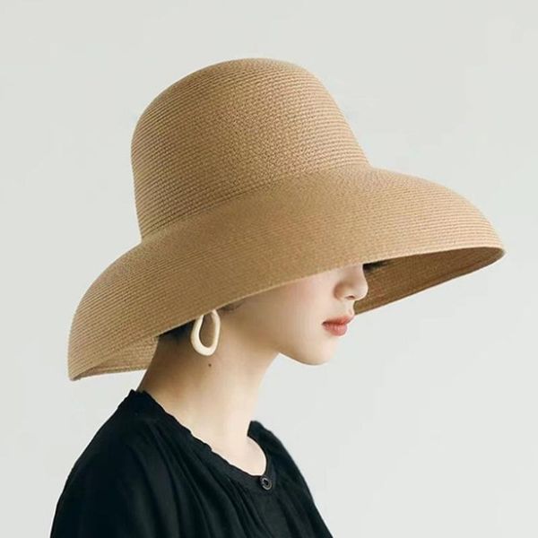 wide brim hats solid sunshade straw hat women's fashion temperament woman leisure vacation summer sun ladies 2021, Blue;gray
wide brim hats solid sunshade straw hat women's fashion temperament woman leisure vacation summer sun ladies 2021, Blue;gray