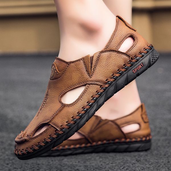 summer sandals men's slippers leather breathable shoes soft sole outdoor wear korean beach yrsx, Black
summer sandals men's slippers leather breathable shoes soft sole outdoor wear korean beach yrsx, Black