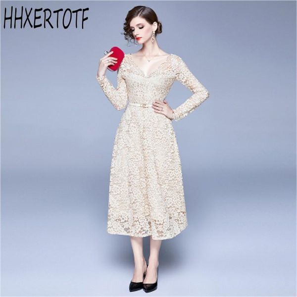 casual dresses 2021 spring luxury women dress elegant hollow out lace v neck female slim, Black;gray
casual dresses 2021 spring luxury women dress elegant hollow out lace v neck female slim, Black;gray