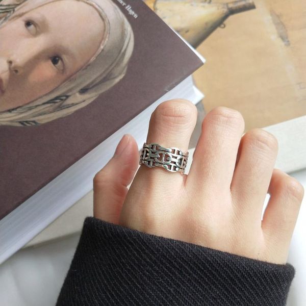cluster rings lady's authentic s925 sterling silver fine jewelry vintage open creative band long ring adjust gift j358, Golden;silver
cluster rings lady's authentic s925 sterling silver fine jewelry vintage open creative band long ring adjust gift j358, Golden;silver
