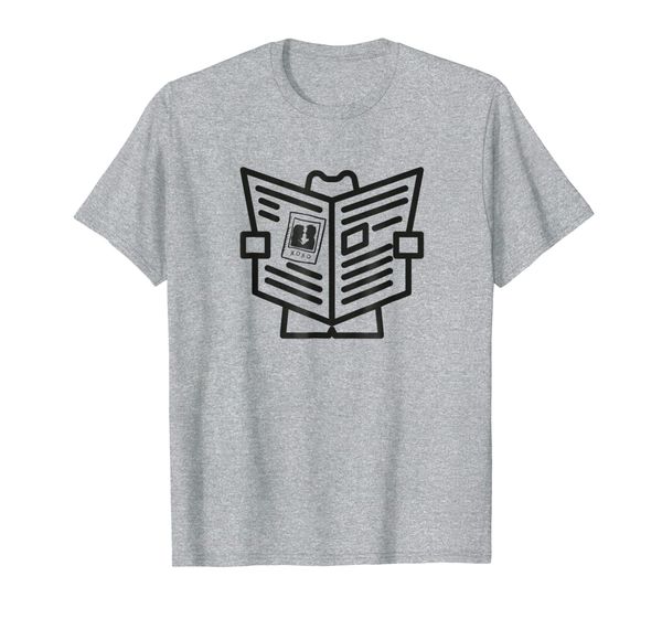 reading newspaper t-shirt, White;black