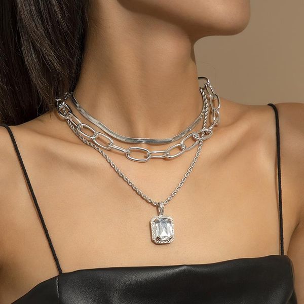 chains tarcliy simple square rhinestone pendant necklace punk multilayer twist chain flat snake cross women, Silver
chains tarcliy simple square rhinestone pendant necklace punk multilayer twist chain flat snake cross women, Silver