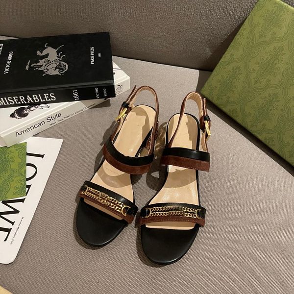 luxury 2022 spring sandals 100 series leather manufacturing electroplated design double g chain polished fine size 35-42, Black
luxury 2022 spring sandals 100 series leather manufacturing electroplated design double g chain polished fine size 35-42, Black
