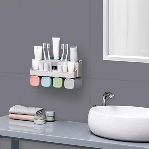 toothbrush holders automatic toothpaste squeezer set multi-function storage racks wall mounted waterproof bath shelf bathroom organizer
toothbrush holders automatic toothpaste squeezer set multi-function storage racks wall mounted waterproof bath shelf bathroom organizer