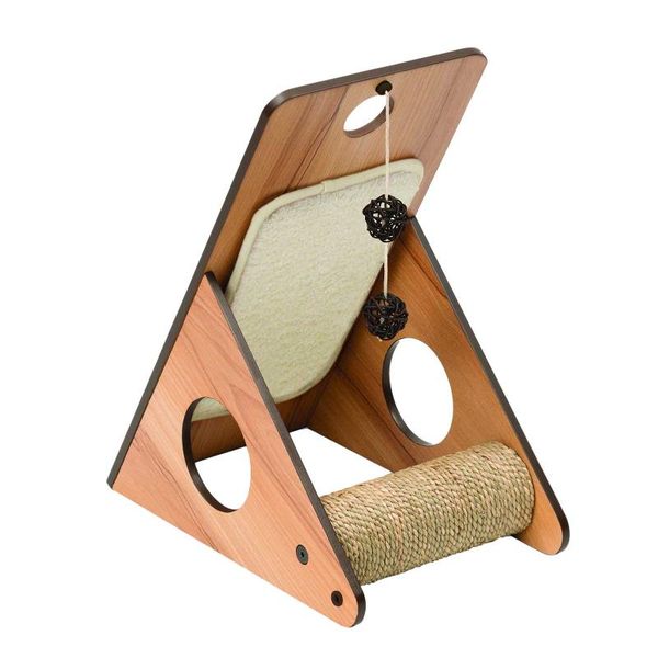 cat toys kitten scratch board multi-function wooden scratches climbing furniture pets house hammock puppy training drop ship fit