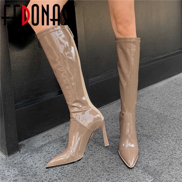 shoes woman heels fall winter back zipper high boots for women genuine leather party knee 210528, Black
shoes woman heels fall winter back zipper high boots for women genuine leather party knee 210528, Black