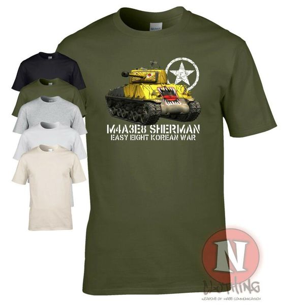 men's t-shirts us army m4a3e8 sherman tank t-shirt. summer cotton o-neck short sleeve mens t shirt s-3xl, White;black 
men's t-shirts us army m4a3e8 sherman tank t-shirt. summer cotton o-neck short sleeve mens t shirt s-3xl, White;black