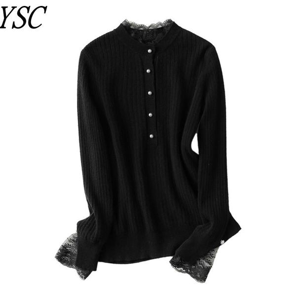 women's sweaters ysc 2021 s women knitted 100% wool sweater lace half high collar hollow decoration quality keep warm pullovers, White;black
women's sweaters ysc 2021 s women knitted 100% wool sweater lace half high collar hollow decoration quality keep warm pullovers, White;black