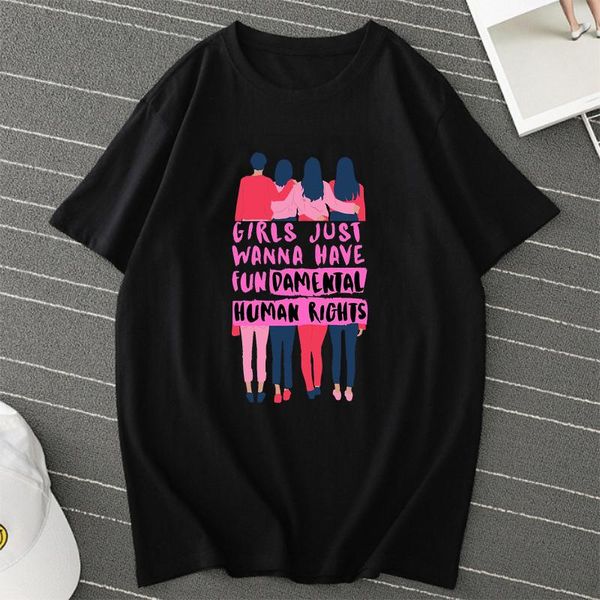 women's t-shirt t shirt femme girls just wanna have fundamental human rights letter print feminist women harajuku graphic tee 2021, White
women's t-shirt t shirt femme girls just wanna have fundamental human rights letter print feminist women harajuku graphic tee 2021, White