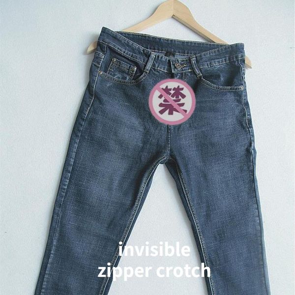 men's jeans men's open crotch pants outdoor couple convenient invisible zipper full field, Blue
men's jeans men's open crotch pants outdoor couple convenient invisible zipper full field, Blue