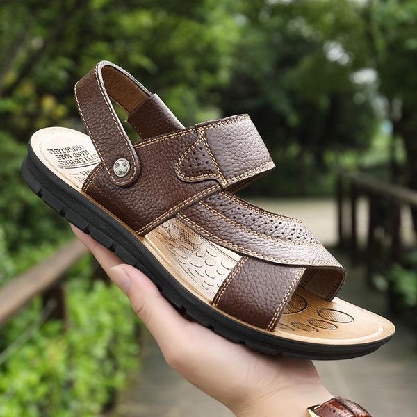 summer genuine leather beach sandals men shoes casual for soft comfort outdoor man slippers, Black
summer genuine leather beach sandals men shoes casual for soft comfort outdoor man slippers, Black