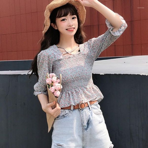 women's blouses & shirts women sweet pleated chiffon blouse casual square collar half sleeve short shirt floral print w1, White
women's blouses & shirts women sweet pleated chiffon blouse casual square collar half sleeve short shirt floral print w1, White