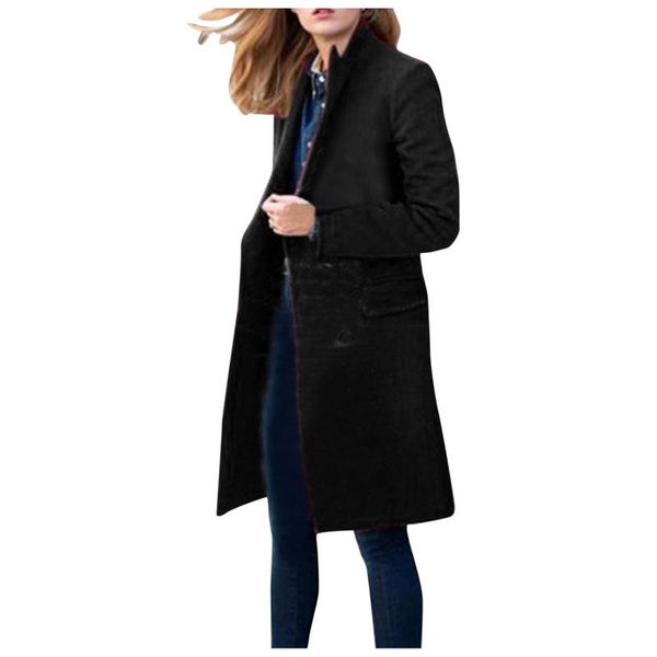 women's wool & blends winter faux thin coat trench jacket ladies slim long overcoat outwear solid korean female woolen jackets, Black
women's wool & blends winter faux thin coat trench jacket ladies slim long overcoat outwear solid korean female woolen jackets, Black
