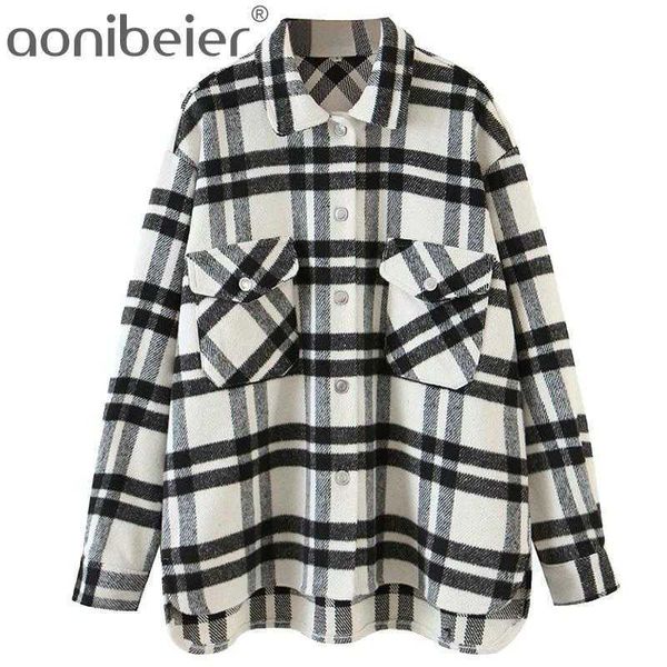 women oversized plaid pattern thick coats jacket loose ladies elegant autumn winter office lady coat outerwear 210604, Black
women oversized plaid pattern thick coats jacket loose ladies elegant autumn winter office lady coat outerwear 210604, Black