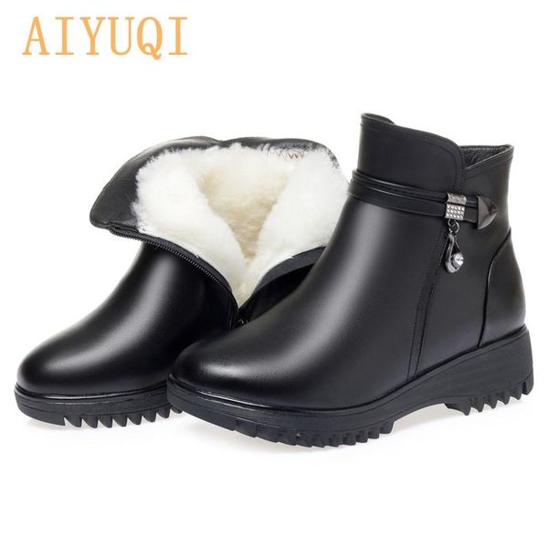 boots women's winter shoes thick wool large size 41 42 43 women short genuine leather non-slip wedges snow, Black
boots women's winter shoes thick wool large size 41 42 43 women short genuine leather non-slip wedges snow, Black