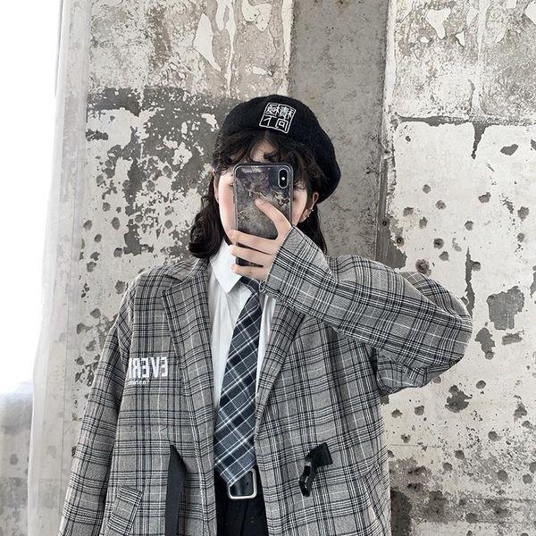 women's suits & blazers 2021 spring and autumn blazer women jacket british style loose casual female student suit, White;black
women's suits & blazers 2021 spring and autumn blazer women jacket british style loose casual female student suit, White;black