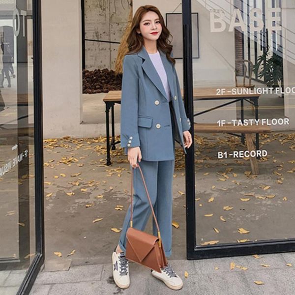 spring summer women solid business blazer set fashion double breasted coat+slim long pants suit 2 piece female women's two, White
spring summer women solid business blazer set fashion double breasted coat+slim long pants suit 2 piece female women's two, White