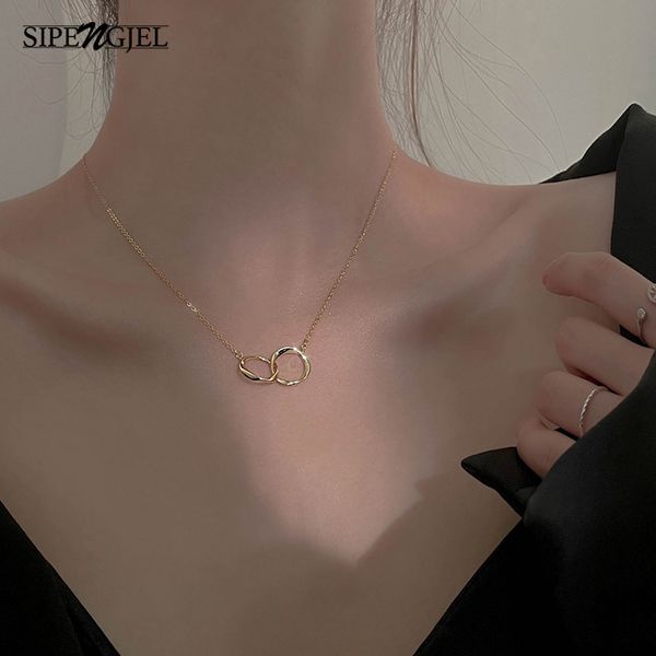 sipengjel fashion 2 round pendant summer simple hip-hop short chain neckalce for women jewelry 2021, Silver
sipengjel fashion 2 round pendant summer simple hip-hop short chain neckalce for women jewelry 2021, Silver