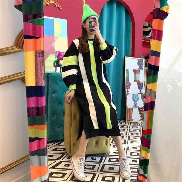 autumn and winter age reduction childlike round neck contrast design loose long warm sweater dress women gx1323 210507, Black;gray
autumn and winter age reduction childlike round neck contrast design loose long warm sweater dress women gx1323 210507, Black;gray