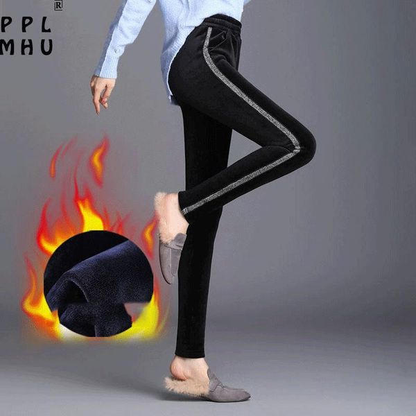 women's pants & capris winter thickened velvet warm pencil women casual elastic high waist black skinny trousers fashion stripe joggers, Black;white
women's pants & capris winter thickened velvet warm pencil women casual elastic high waist black skinny trousers fashion stripe joggers, Black;white