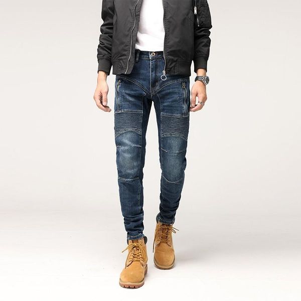 men's jeans street style fashion men retro blue slim fit elastic zipper spliced designer biker hip hop denim punk pants
men's jeans street style fashion men retro blue slim fit elastic zipper spliced designer biker hip hop denim punk pants