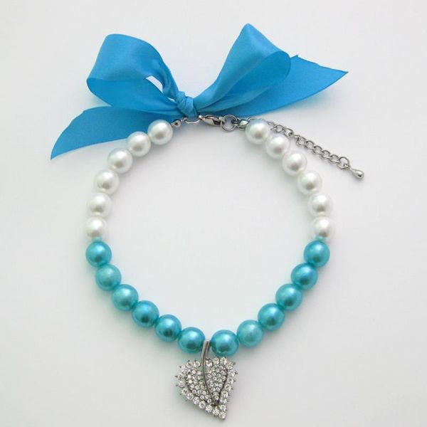 dog cat pearls necklace with bling rhinestons leaf charm pendant pet jewelry for dogs cats small medium collars & leashes 
dog cat pearls necklace with bling rhinestons leaf charm pendant pet jewelry for dogs cats small medium collars & leashes