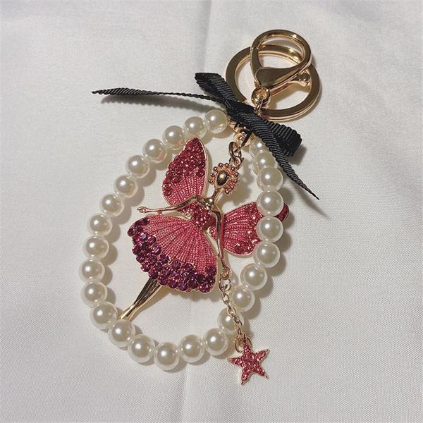keychains lovely cute crystal angel keychain women girl pearl chain bag charms pendant rhinestone star car key ring holder jewelry gift, Silver 
keychains lovely cute crystal angel keychain women girl pearl chain bag charms pendant rhinestone star car key ring holder jewelry gift, Silver