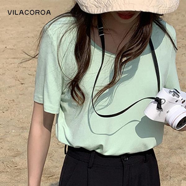 women's t-shirt tshirt cotton harajuku summer femme t-shirts women clothing slim solid color o-neck short sleeves blouse, White
women's t-shirt tshirt cotton harajuku summer femme t-shirts women clothing slim solid color o-neck short sleeves blouse, White