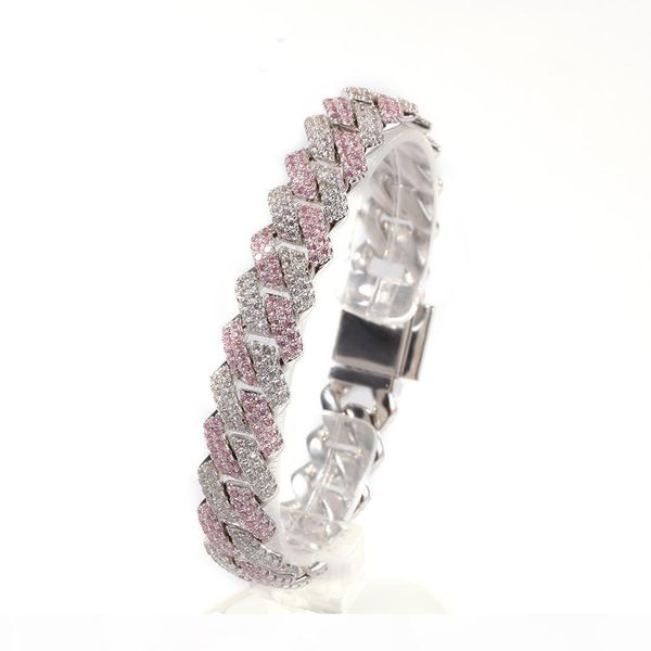 white pink cubic zirconia ice out two tone miami cuban link chain bracelets can open lock women men bling cz rapper jewelry, Black
white pink cubic zirconia ice out two tone miami cuban link chain bracelets can open lock women men bling cz rapper jewelry, Black