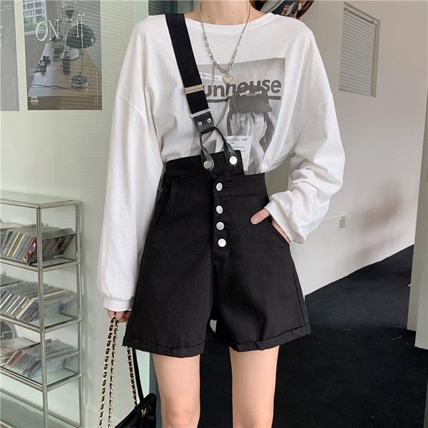 women's jeans chinese personality fashion irregular button wide leg black show slim high waist strap shorts in stock, Blue
women's jeans chinese personality fashion irregular button wide leg black show slim high waist strap shorts in stock, Blue