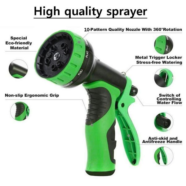 watering equipments 50/75/100ft upgraded expandable garden water hose 10 function spray nozzle magic car washing pipe with gun
watering equipments 50/75/100ft upgraded expandable garden water hose 10 function spray nozzle magic car washing pipe with gun