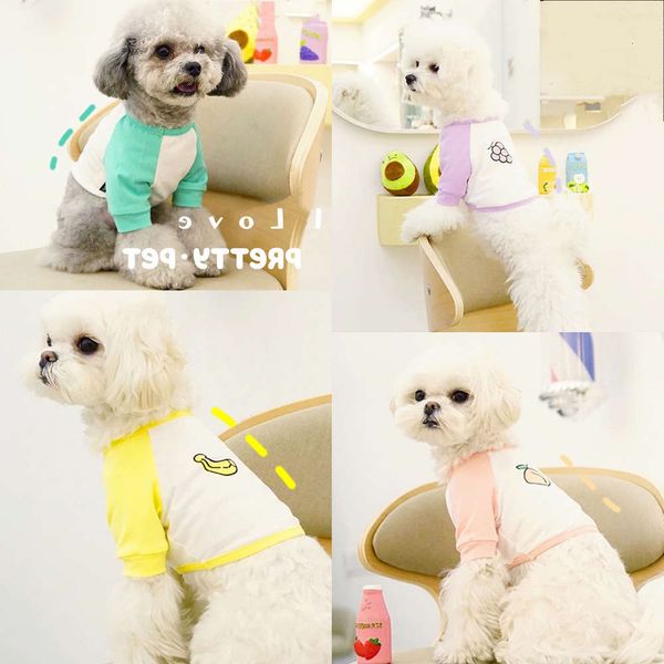 the dog clothes cheepet fruit color contrast cut t-shirt pet half body dog teddy clothing in spring and summer
the dog clothes cheepet fruit color contrast cut t-shirt pet half body dog teddy clothing in spring and summer