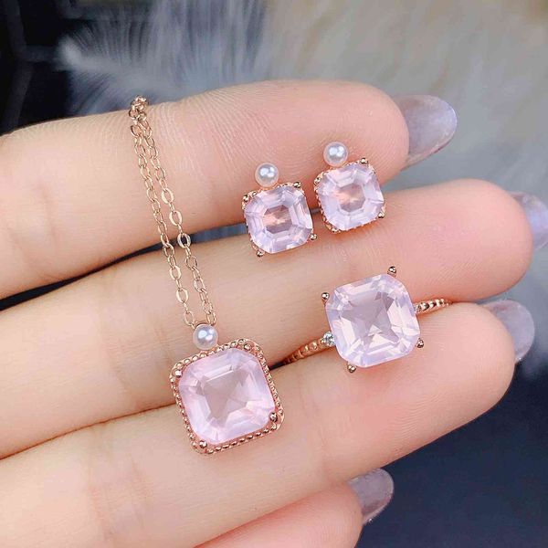 engagement wedding cushion natural rose quartz jewelry set ring, stud earrings , pendant in 925 silver for women gift, Golden
engagement wedding cushion natural rose quartz jewelry set ring, stud earrings , pendant in 925 silver for women gift, Golden