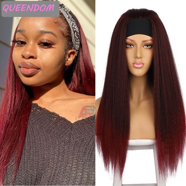 long kinky straight headband wig ombre burgundy yaki straight wigs for black women heat resistant synthetic cosplay turban wig
long kinky straight headband wig ombre burgundy yaki straight wigs for black women heat resistant synthetic cosplay turban wig