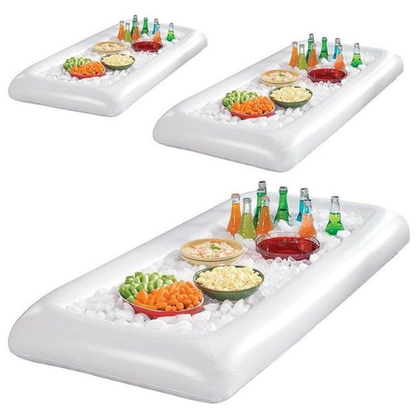 inflatable floats & tubes serving bar, ice buffet salad cooler with drain plug, floating picnic server fruit drink
inflatable floats & tubes serving bar, ice buffet salad cooler with drain plug, floating picnic server fruit drink