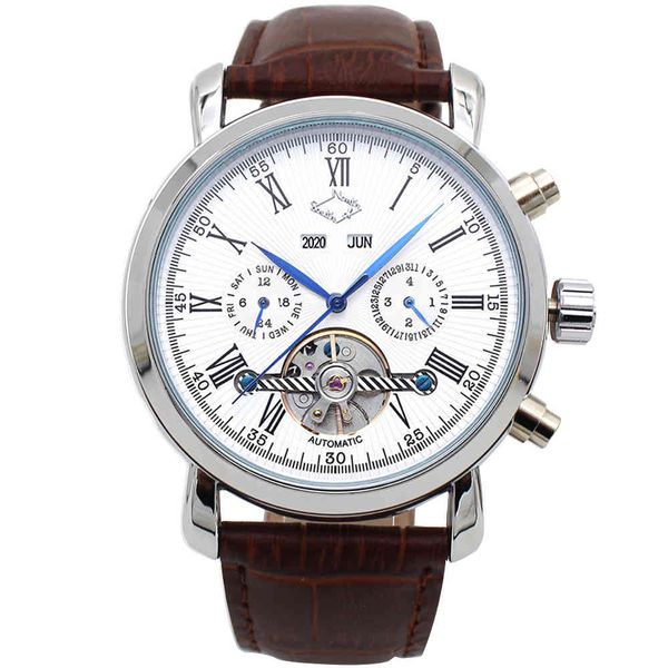 fashion men's watches tourbillon mechanical mens date calendar week month multifunction wristwatches erkek kol saati, Silver
fashion men's watches tourbillon mechanical mens date calendar week month multifunction wristwatches erkek kol saati, Silver