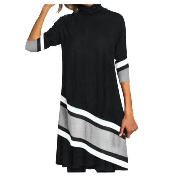 casual dresses autumn winter women's long sleeve turtleneck loose mini dress elegant t shirt plus size vintage warm print, Black;gray
casual dresses autumn winter women's long sleeve turtleneck loose mini dress elegant t shirt plus size vintage warm print, Black;gray