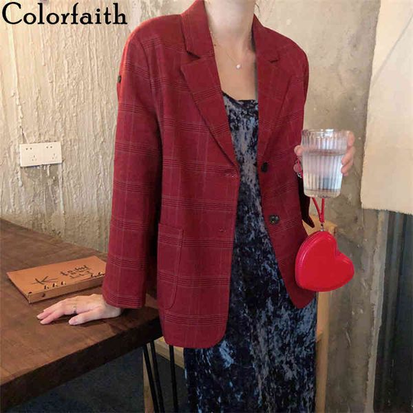 colorfaith new autumn winter women's blazers oversize plaid checkered pockets jackets notched vintage wild lady jk1178 210413, White;black
colorfaith new autumn winter women's blazers oversize plaid checkered pockets jackets notched vintage wild lady jk1178 210413, White;black