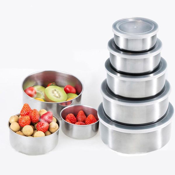 5pcs/lot stainless steel grain storage box refrigerator preservation lunch home sealed fruit bowls container with lid dinnerware sets
5pcs/lot stainless steel grain storage box refrigerator preservation lunch home sealed fruit bowls container with lid dinnerware sets