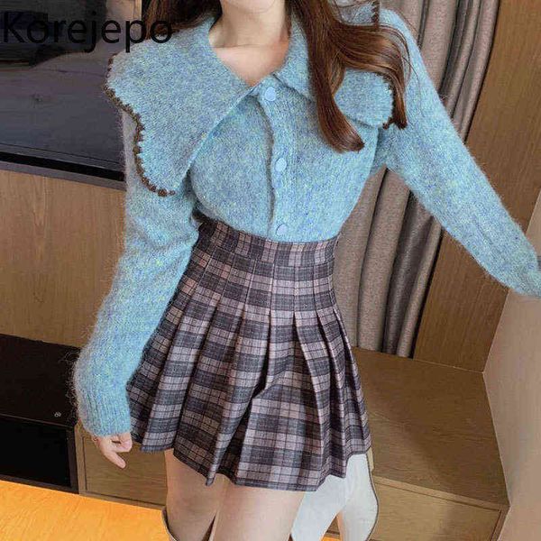 korejepo women knitted cardigan 2021 autumn and winter new japanese sweet retro temperament sweater solid color doll collar, Black
korejepo women knitted cardigan 2021 autumn and winter new japanese sweet retro temperament sweater solid color doll collar, Black