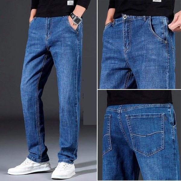 men's jeans cotton stretch men's straight loose 2021 classic brand anti-theft zipper pocket casual, Blue
men's jeans cotton stretch men's straight loose 2021 classic brand anti-theft zipper pocket casual, Blue