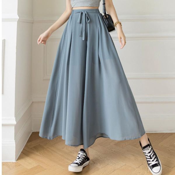 women's pants & capris korean loose office lady women summer chiffon wide leg high waist bows bandage trousers suits for 2021 bottoms, Black;white
women's pants & capris korean loose office lady women summer chiffon wide leg high waist bows bandage trousers suits for 2021 bottoms, Black;white