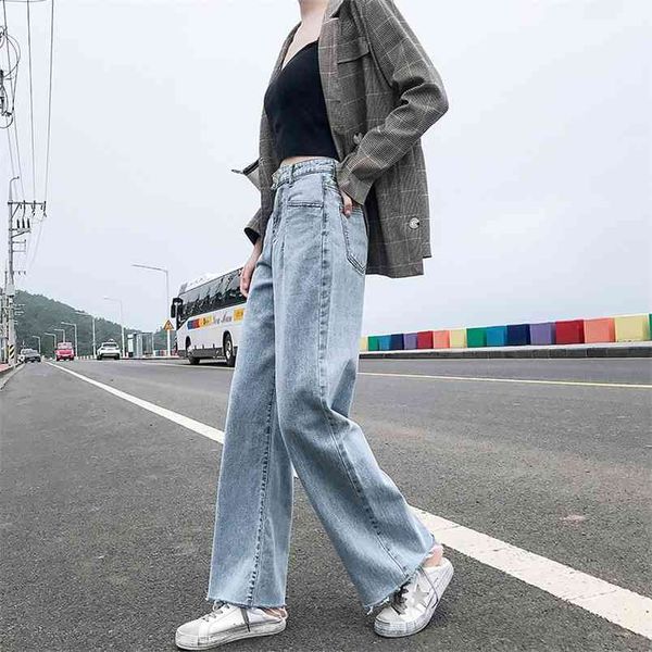 spring autumn korea fashion women high waist loose casual jeans femme vintage blue cotton denim wide leg pants v45 210512
spring autumn korea fashion women high waist loose casual jeans femme vintage blue cotton denim wide leg pants v45 210512