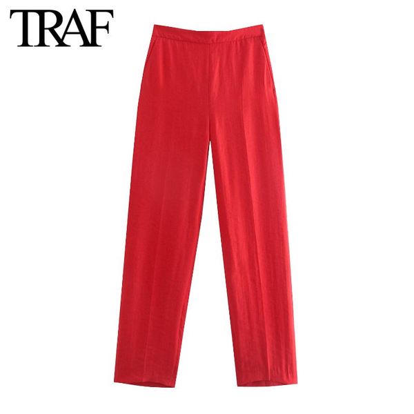 women's pants & capris traf za women fashion red linen back elastic high waist wide leg retro side pocket office lady trousers mujer, Black;white
women's pants & capris traf za women fashion red linen back elastic high waist wide leg retro side pocket office lady trousers mujer, Black;white